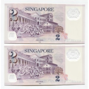 Singapore 2 x 2 Dollars 2006 - 2022 (ND) Close Numbers