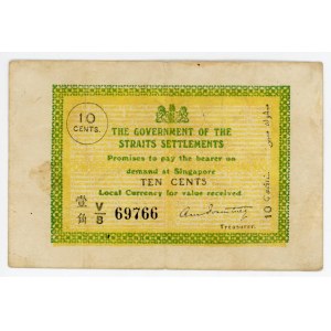 Straits Settlements 10 Cents 1917 (ND)