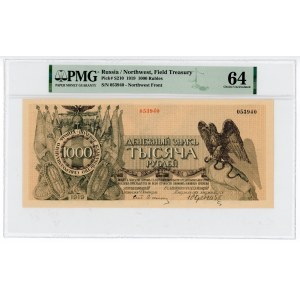 Russia - Northwest Udenich Goverment 1000 Roubles 1919 PMG 64