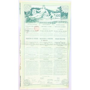 Romania Orasul Iasi / Ville de Jassy, Obligation de 500 Lei Aur, 1906 1906