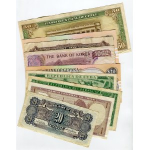 World Lot of 9 Banknotes 1950 - 1980