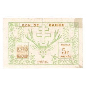 New Caledonia 5 Francs 1943