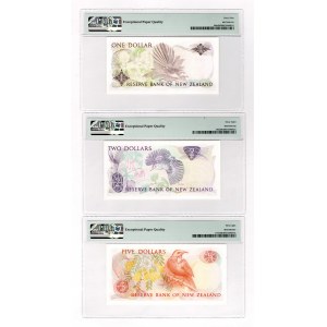 New Zealand 1 - 2 - 5 Dollars 1981 - 1992 (ND) PMG 58-69 EPQ