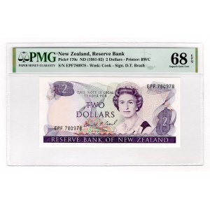 New Zealand 2 Dollars 1981 - 1992 (ND) PMG 68 EPQ
