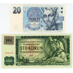 Czech Republic 20 & 100 Korun 1993 - 1994