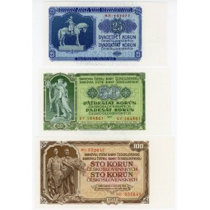 Czechoslovakia Lot of 3 Banknotes 1953