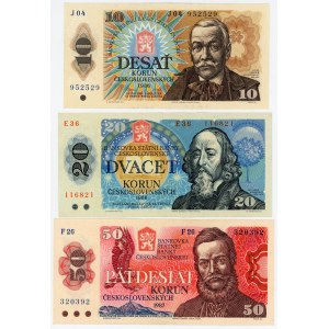 Czechoslovakia Lot of 3 Banknotes 1986 -1988