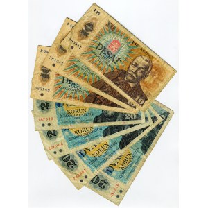 Czechoslovakia Lot of 8 Banknotes 1986 - 1988