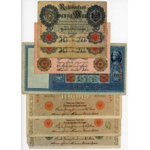 Germany - Empire Lot of 7 Bankotes 1910