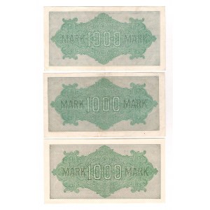 Germany - Weimar Republic 3 x 1000 Mark 1922