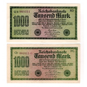 Germany - Weimar Republic 2 x 1000 Mark 1922
