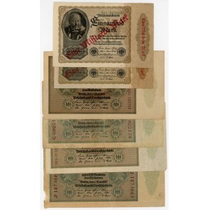 Germany - Weimar Republic Lot of 6 Banknotes 1922 - 1923