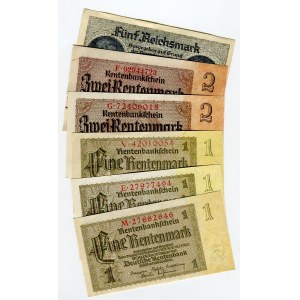Germany - Third Reich Lot 6 Banknotes 1937