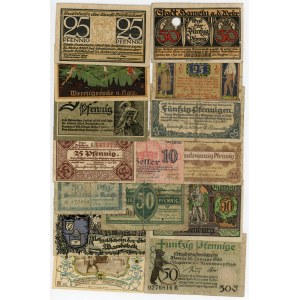 Germany - Weimar Republic Lot of 15 Notes 1918 - 1921 Notgelds