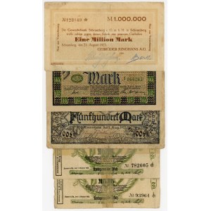 Germany - Weimar Republic Lot of 5 Notes 1919 - 1923 Notgelds