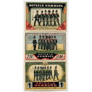 Germany - Weimar Republic Hamburg Lot of 3 Notgeld 1920 th