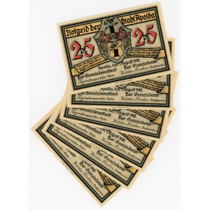 Germany - Weimar Republic Apolda 6 x 25 Pfennig 1921 All Series