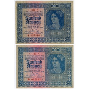 Austria 2 x 1000 Kronen 1922