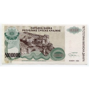 Croatia Serb Republic of Krajina 500000000 Dinara 1993