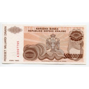 Croatia Serb Republic of Krajina 50000000000 Dinara 1993