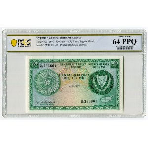 Cyprus 500 Mils 1979 PCGS 64 PPQ Choice UNC
