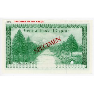 Cyprus 500 Mils 1964 Specimen