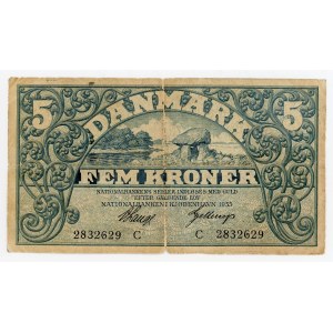 Denmark 5 Kroner 1935