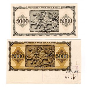 Greece 2x5000 Drachmai 1943 Proofs