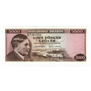 Iceland 5000 Kronur 1961