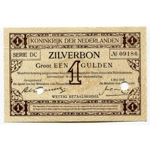 Netherlands 1 Gulden 1916 Cancelled