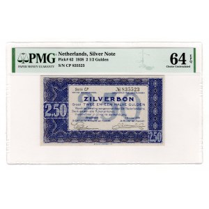 Netherlands 2,50 Gulden 1938 PMG 64 EPQ