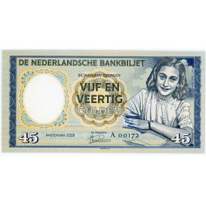 Netherlands 45 Gulden 2018 Specimen Anne Frank