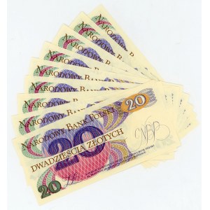 Poland 9 x 20 Zlotych 1982 Consecutive Numbers
