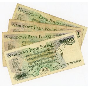 Poland 4 x 5000 Zlotych 1982 - 1988