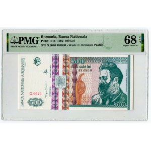 Romania 500 Lei 1992 PMG 68 EPQ