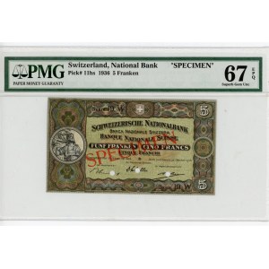 Switzerland 5 Francs 1936 PMG 67