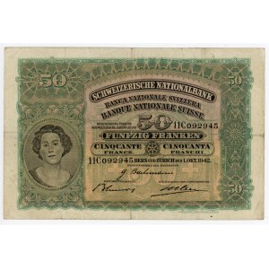 Switzerland 50 Francs 1942