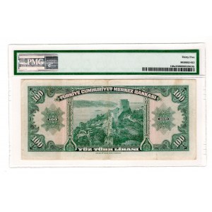 Turkey 100 Lira 1947 (ND) PMG 35