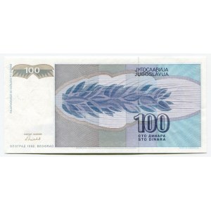 Yugoslavia 100 Dinara 1992 Specimen