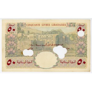 Lebanon 50 Livres 1950 Cancelled