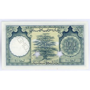 Lebanon 100 Livres 1952 Specimen