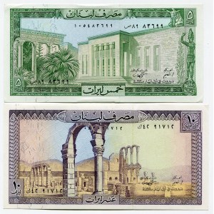 Lebanon 6 & 10 Livres 1986