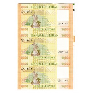 Lebanon 3 x 10000 Livres 2012 Uncutted