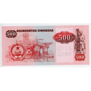 Angola 500 Novo Kwanza on 500 Kwanza 1987 (1991) Overprint