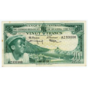 Belgian Congo 20 Francs 1959