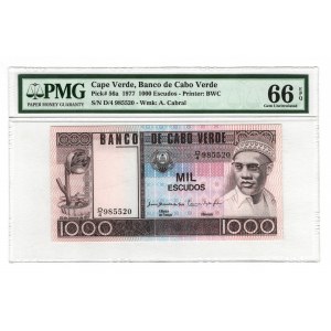 Cabo Verde 1000 Escudos 1977 PMG 66 EPQ