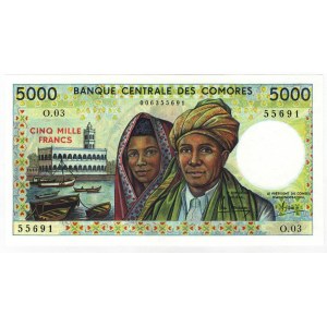 Comoros 5000 Francs 1984 (ND)