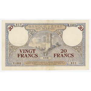 Morocco 20 Francs 1945