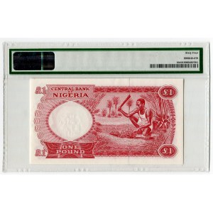 Nigeria 1 Pound 1967 (ND) PMG 64 Choice Uncirculated