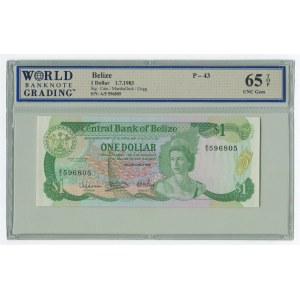 Belize 1 Dollar 1983 WBG 65 TOP Gem UNC
